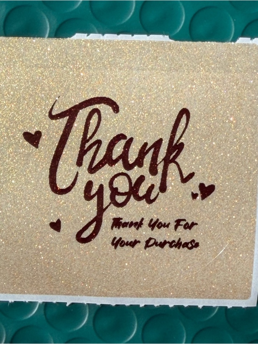 Gold & Black Transparent Glitter “Thank You” ~50pcs only~